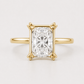 14K Elongated Cushion Solitaire — Double Prong
