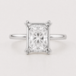 14K Elongated Cushion Solitaire — Double Prong