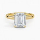 14K Emerald Solitaire — Flat Band