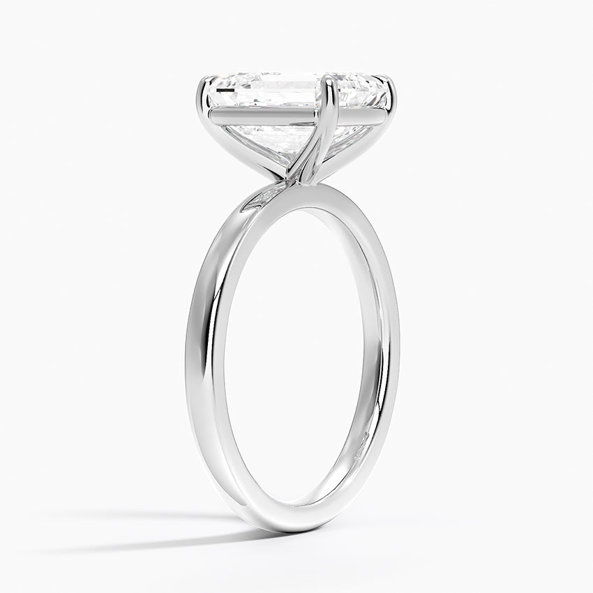 14K Emerald Solitaire — Flat Band