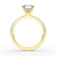 14K Emerald Solitaire — Hidden Halo Pave