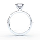 14K Emerald Solitaire — Hidden Halo Pave