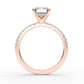 14K Emerald Solitaire — Hidden Halo Pave