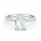 14K Emerald Solitaire — Hidden Halo Pave