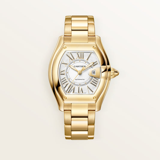 Cartier Roadster WGRD0011 - Medium model 18K yellow gold, White Dial, 18K yellow gold bracelet
