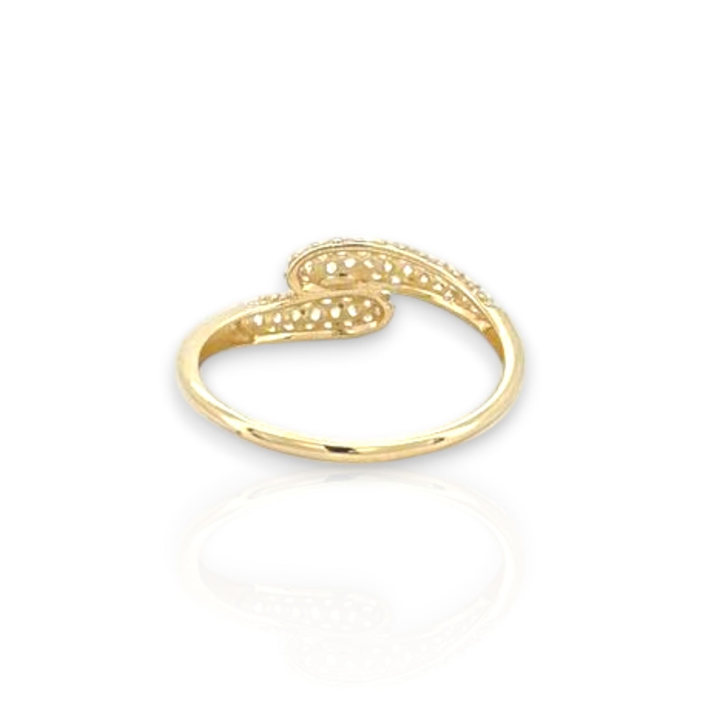 Twist Ring CZ - 10K Yellow Gold