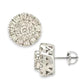 2.08ct Diamond Cluster Round Stud Earrings - 14K White Gold