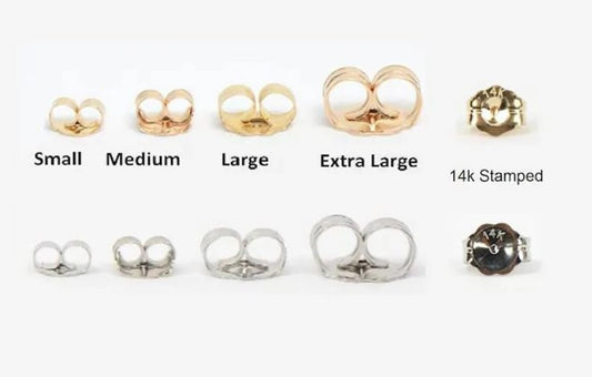 14K Solid Gold Push Backs findings| Replacement Backing | Butterfly Earring Backs | One Pair Of Earring Backs| - Gold Push Backs