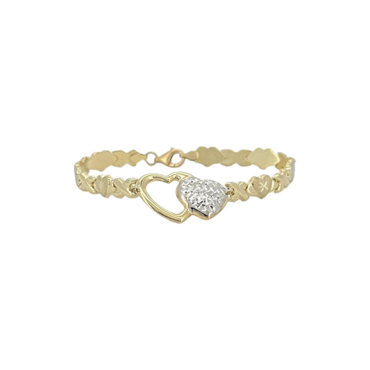 Heart kisses bracelet - 10k yellow gold