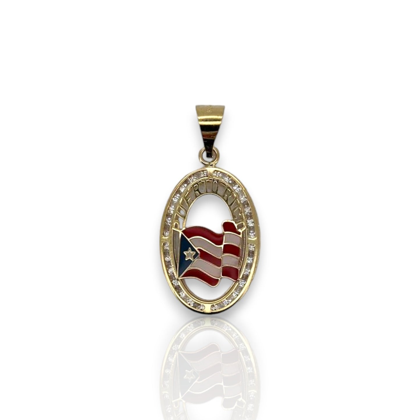 Puerto Rico Flag - 10k Yellow Gold