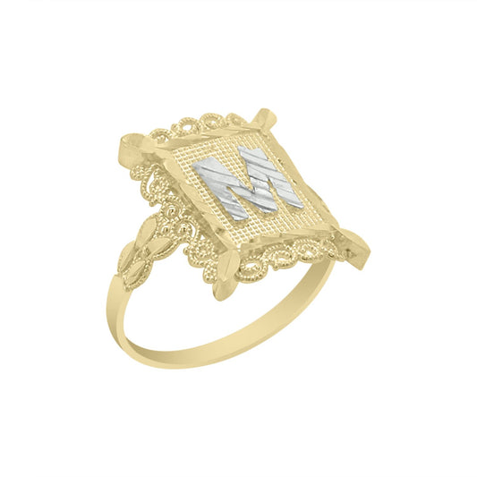Initials Ring - 10K Yellow Gold