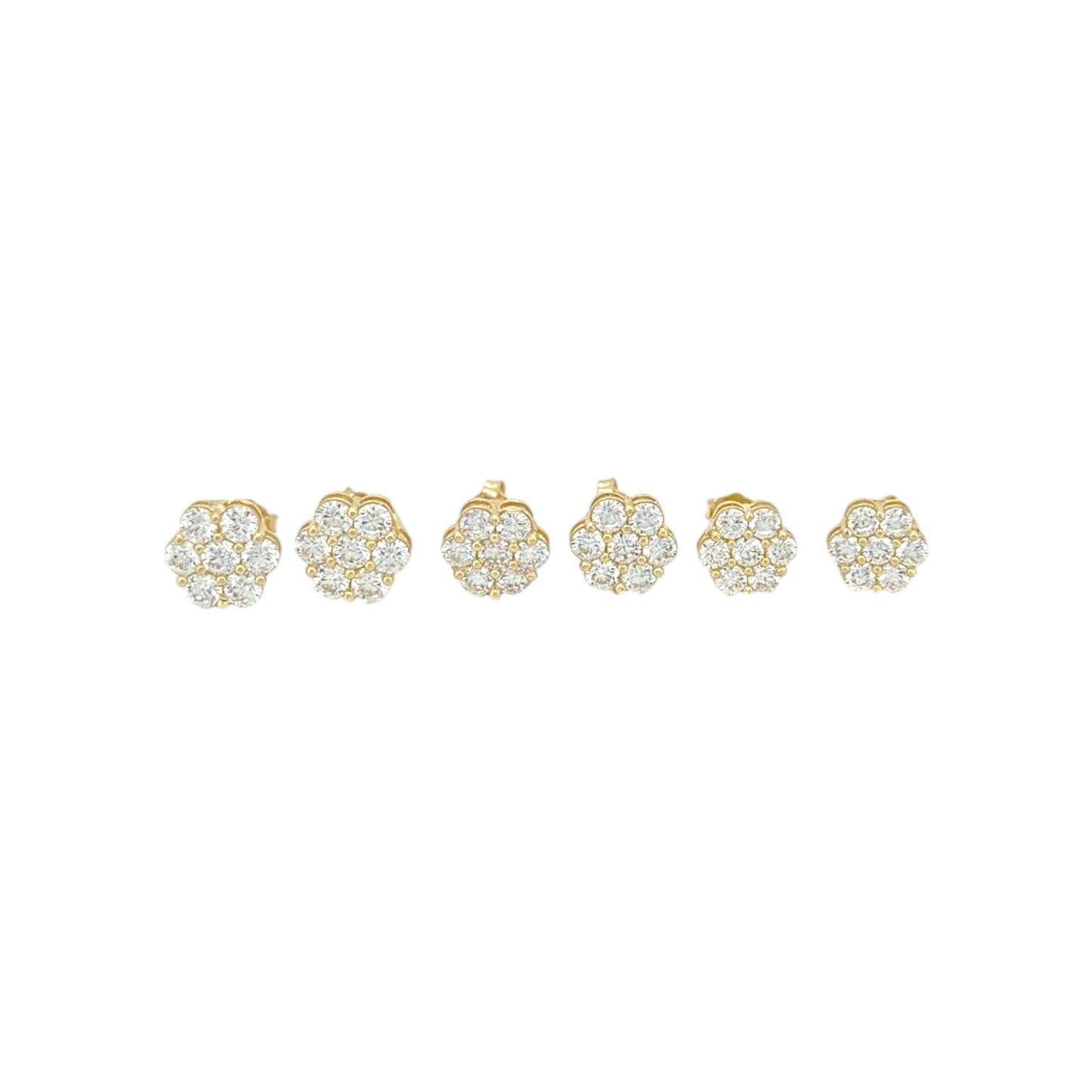 Flower ZC Earrings - 10K Yellow Gold