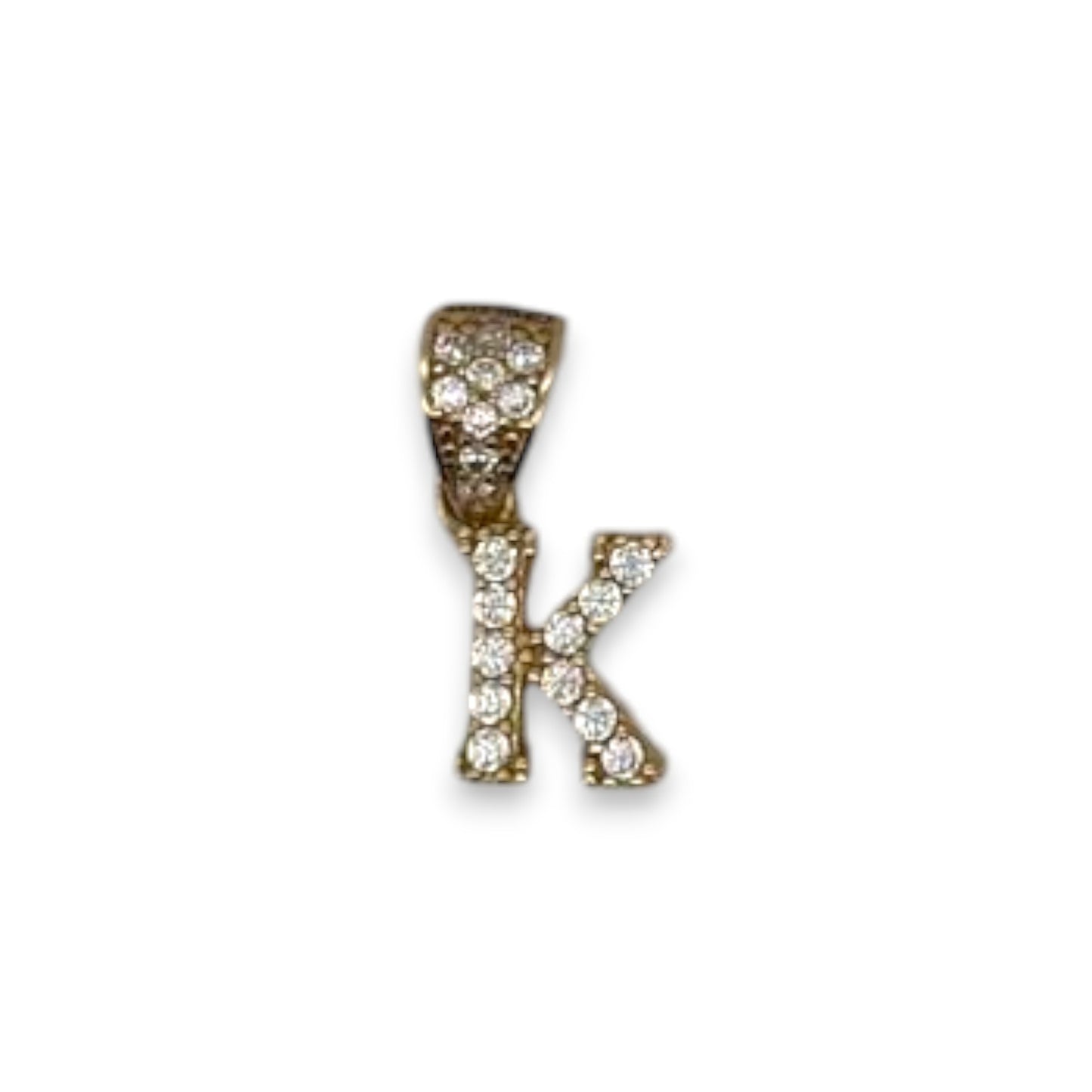 Initials CZ Pendant - 14K Yellow Gold