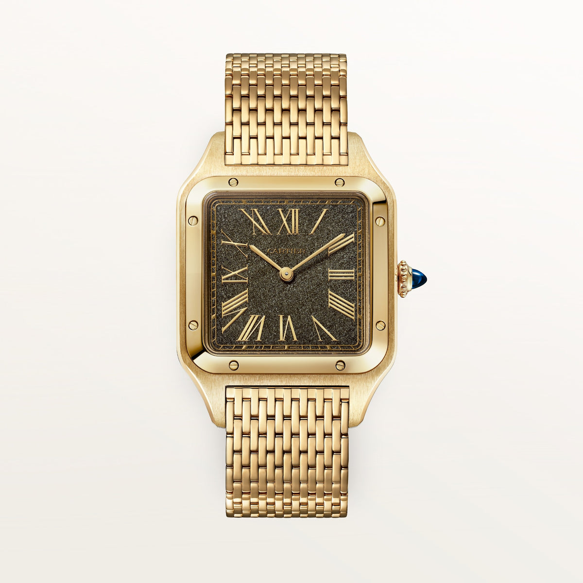 Cartier Santos-Dumont WGSA0123 - Large model 18K yellow gold, Obsidian Dial, Yellow gold interchangeable bracelet