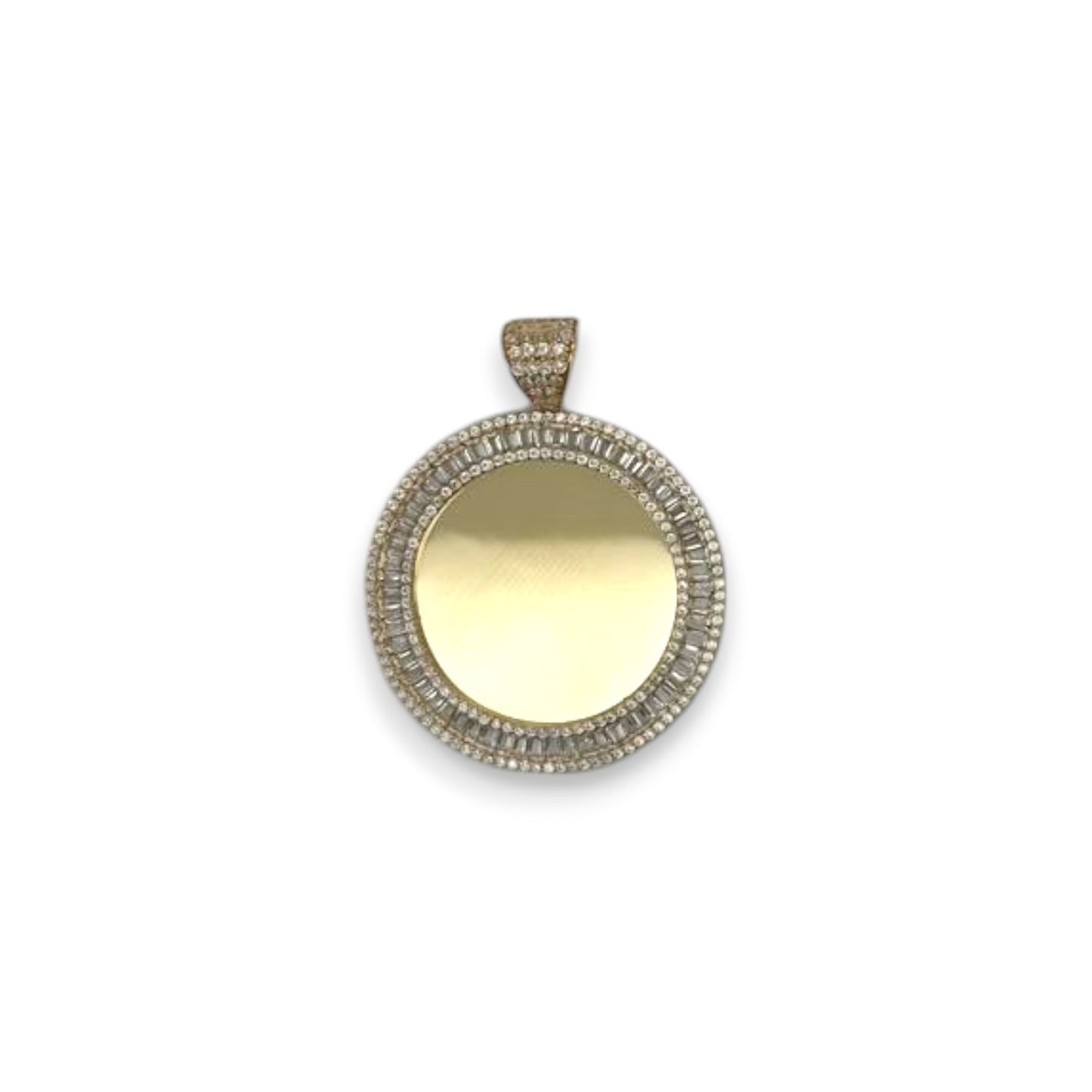 Circle Custom Picture Pendant - 10K Yellow Gold