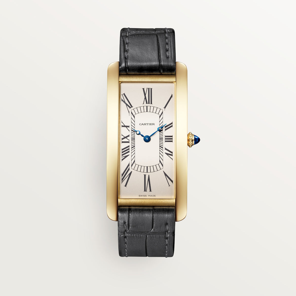 Cartier Tank Cintrée WHTA0037 - 18K yellow gold, Golden-finish opaline Dial, Dark gray alligator leather strap