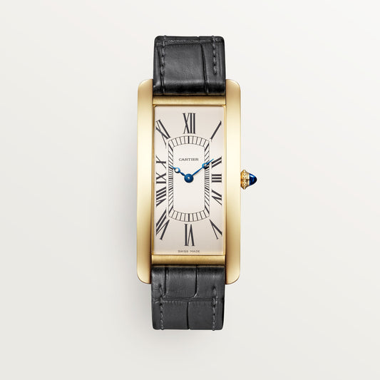 Cartier Tank Cintrée WHTA0037 - 18K yellow gold, Golden-finish opaline Dial, Dark gray alligator leather strap
