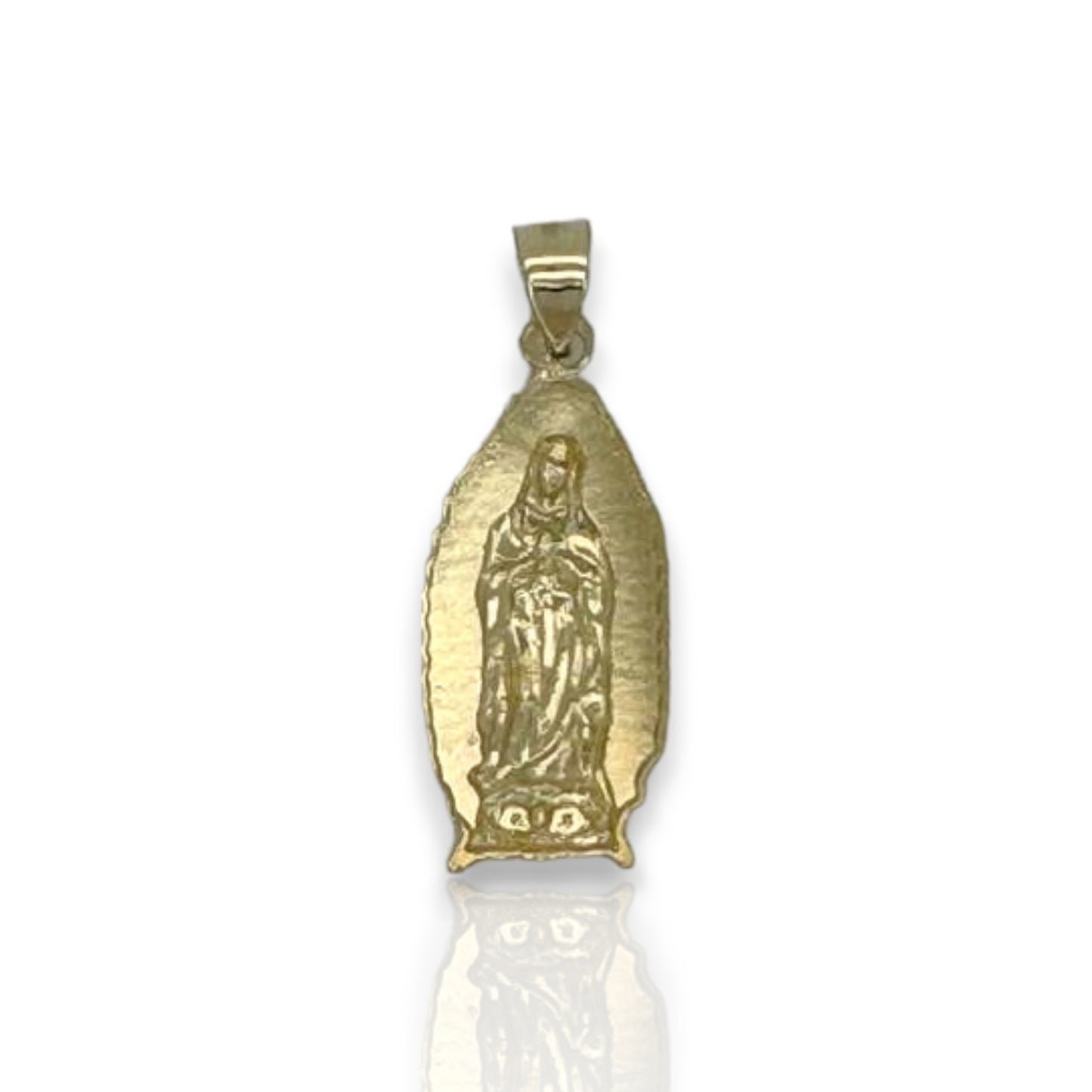 Virgin Guadalupe Two Tone Pendant - 10K Yellow Gold