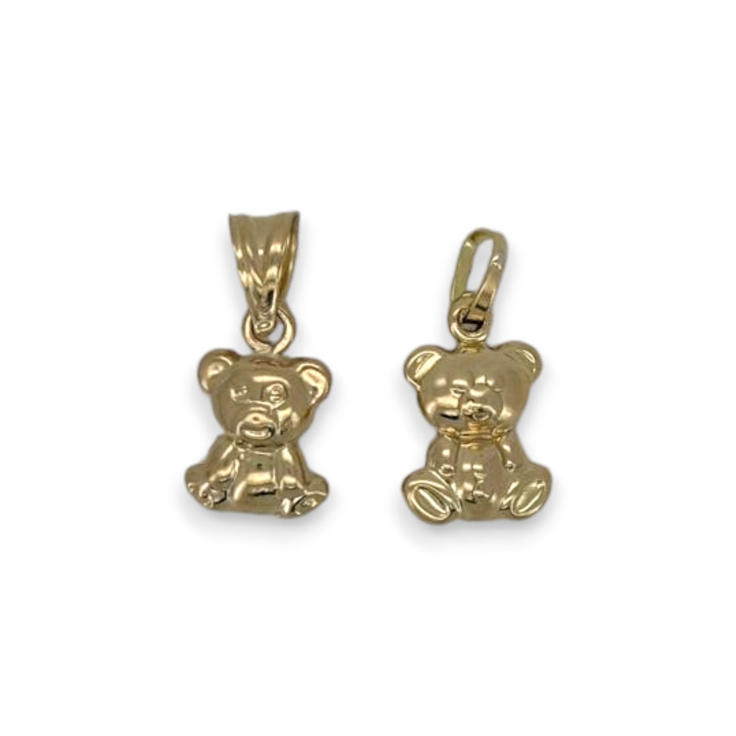 Tiny Teddy Bear Pendant - 14K Two Tone