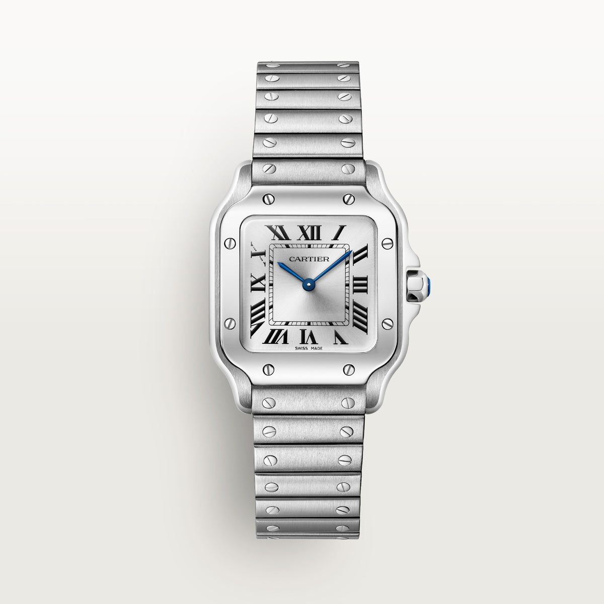 Cartier Santos de Cartier WSSA0082 - Small model Steel, Silver sunray Dial, Steel bracelet