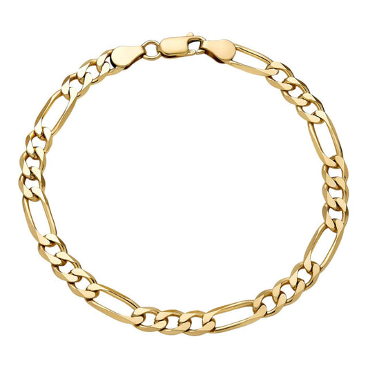 Figaro Link Bracelet - 14k Gold Vermeil 925 Sterling Silver