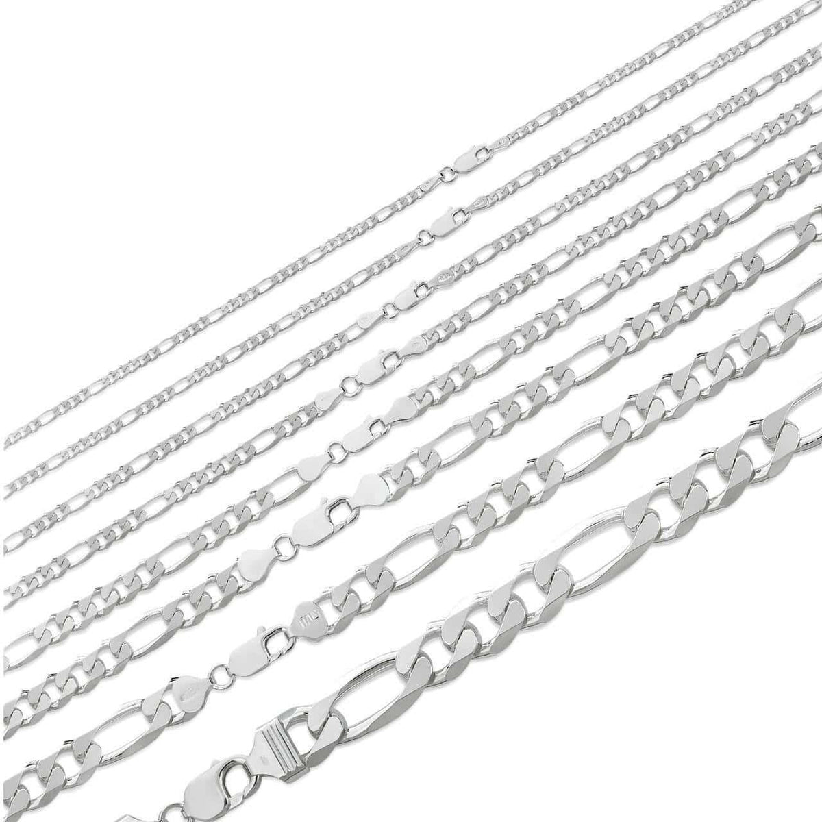 Figaro Link Chain Necklace Or Bracelet - 925 Sterling Silver