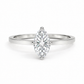 14K Marquise Solitaire — Cathedral Flat Edge
