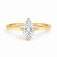 14K Marquise Solitaire — Cathedral Flat Edge