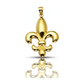 Fleur De Lis Pendant Polished Puffy - 10K Yellow Gold