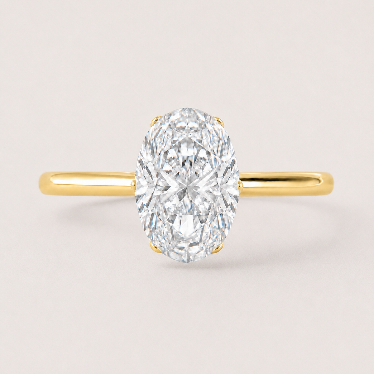 14K Oval Solitaire — 6 Prong Tulip (Made to Order)