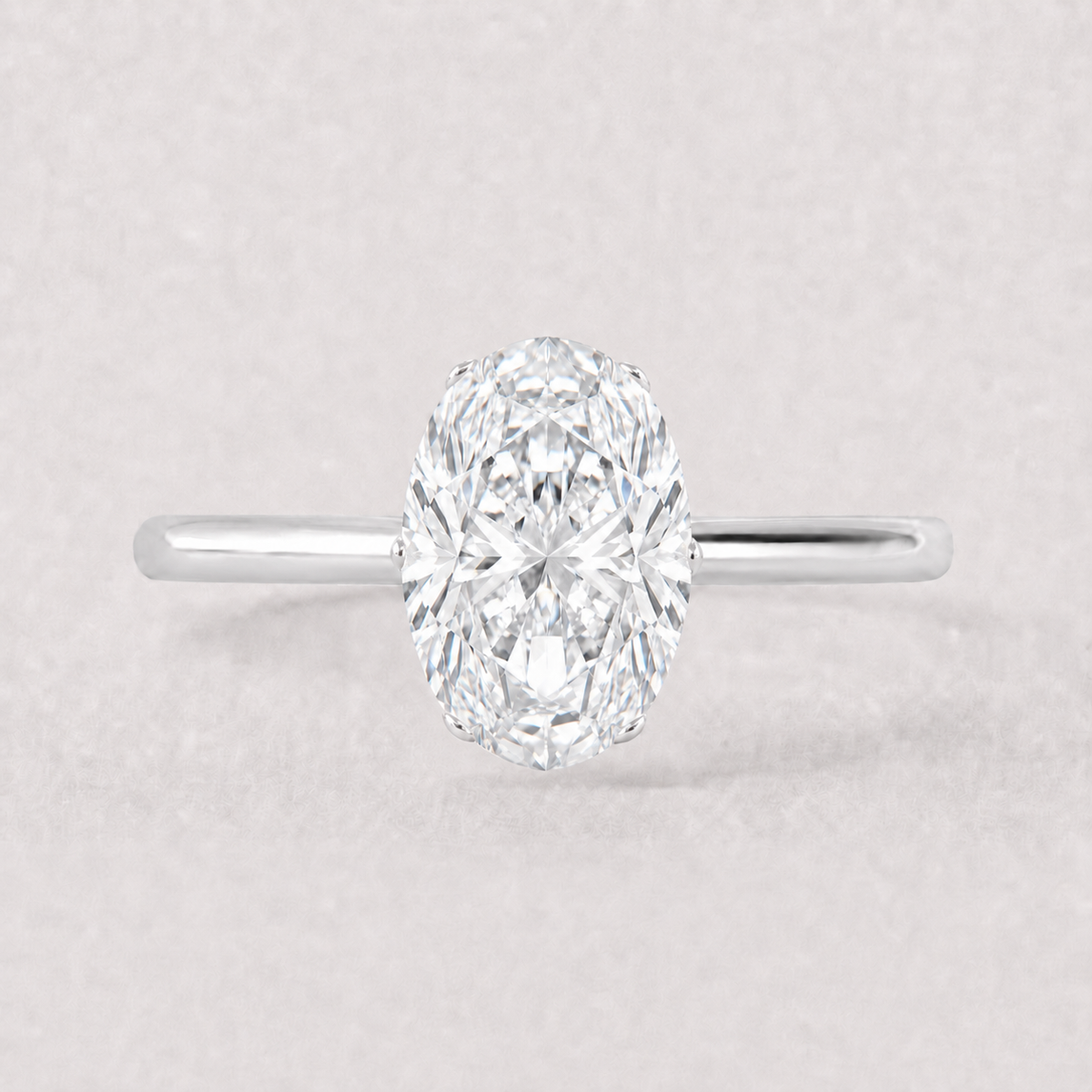 14K Oval Solitaire — 6 Prong Tulip (Made to Order)