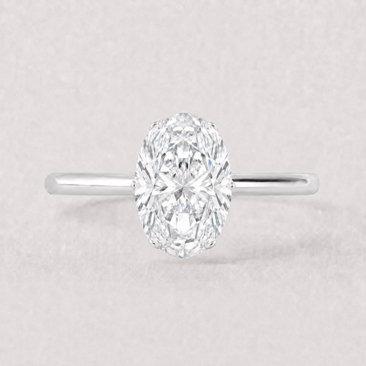 14K Oval Solitaire — 6 Prong Tulip (Made to Order)