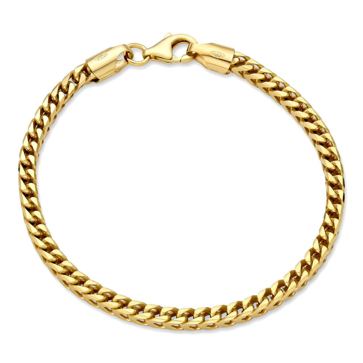 Franco Bracelet - 14k Gold Vermeil 925 Sterling Silver