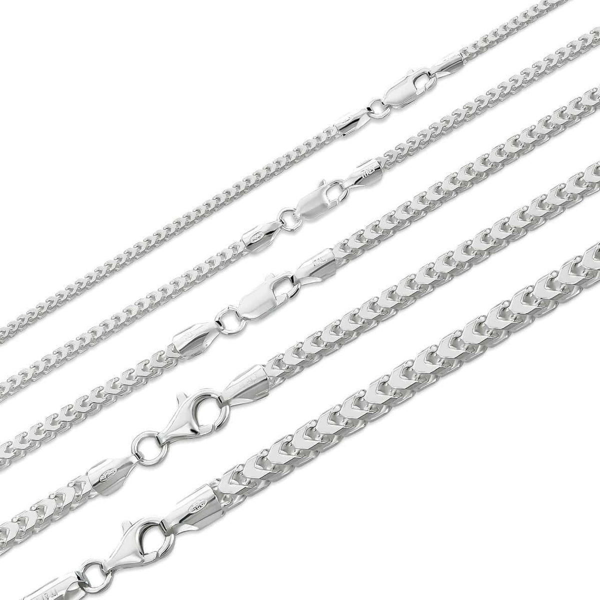 Franco Link Chain Necklace - 925 Sterling Silver