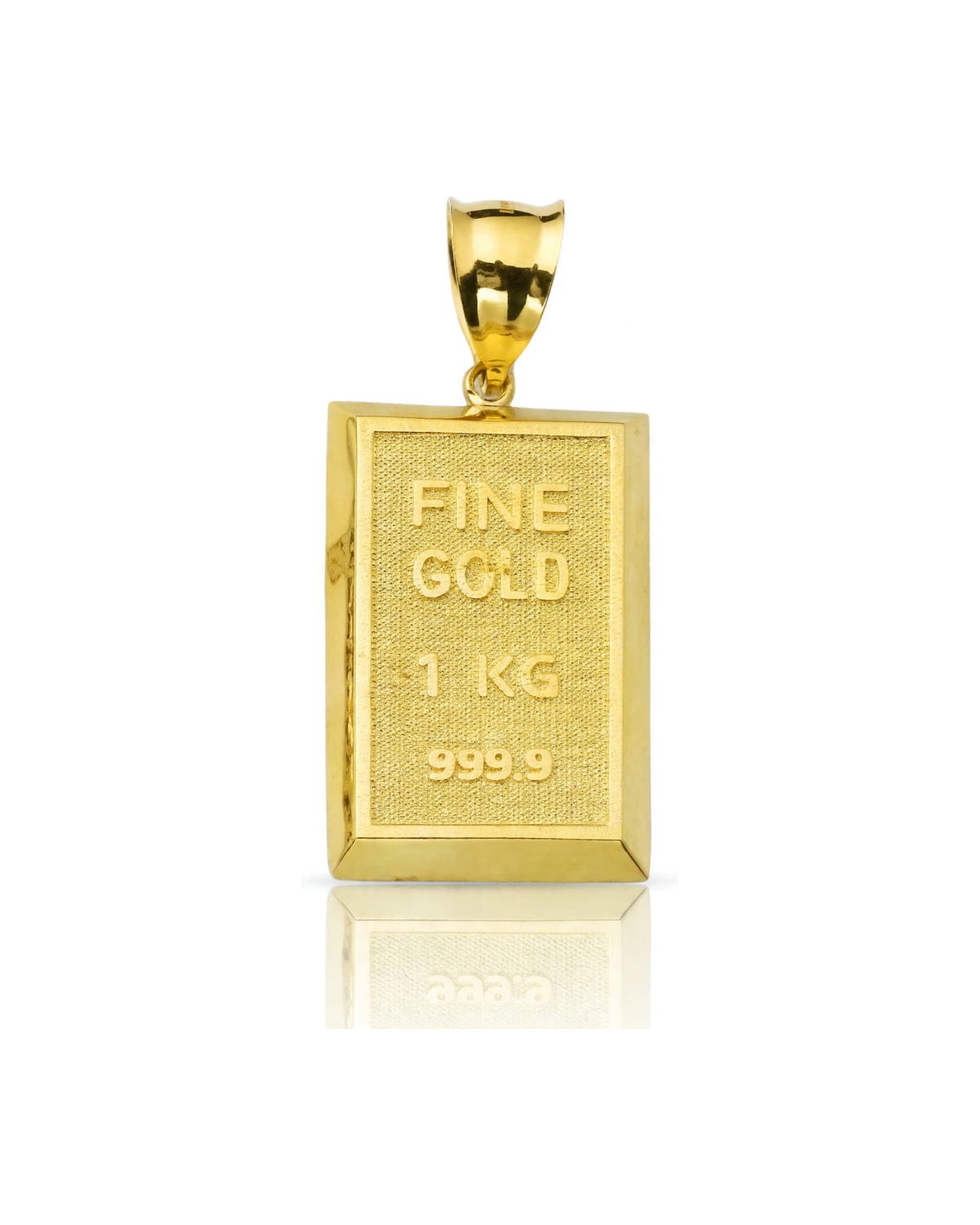 Gold Bar Pendant with Fine Gold Bar Design - 10K Yellow Gold