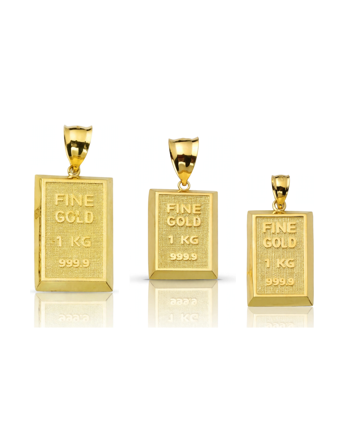 Gold Bar Pendant with Fine Gold Bar Design - 10K Yellow Gold