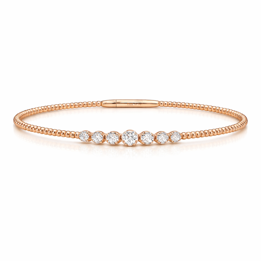 14K Graduated Illusion Flex Bangle