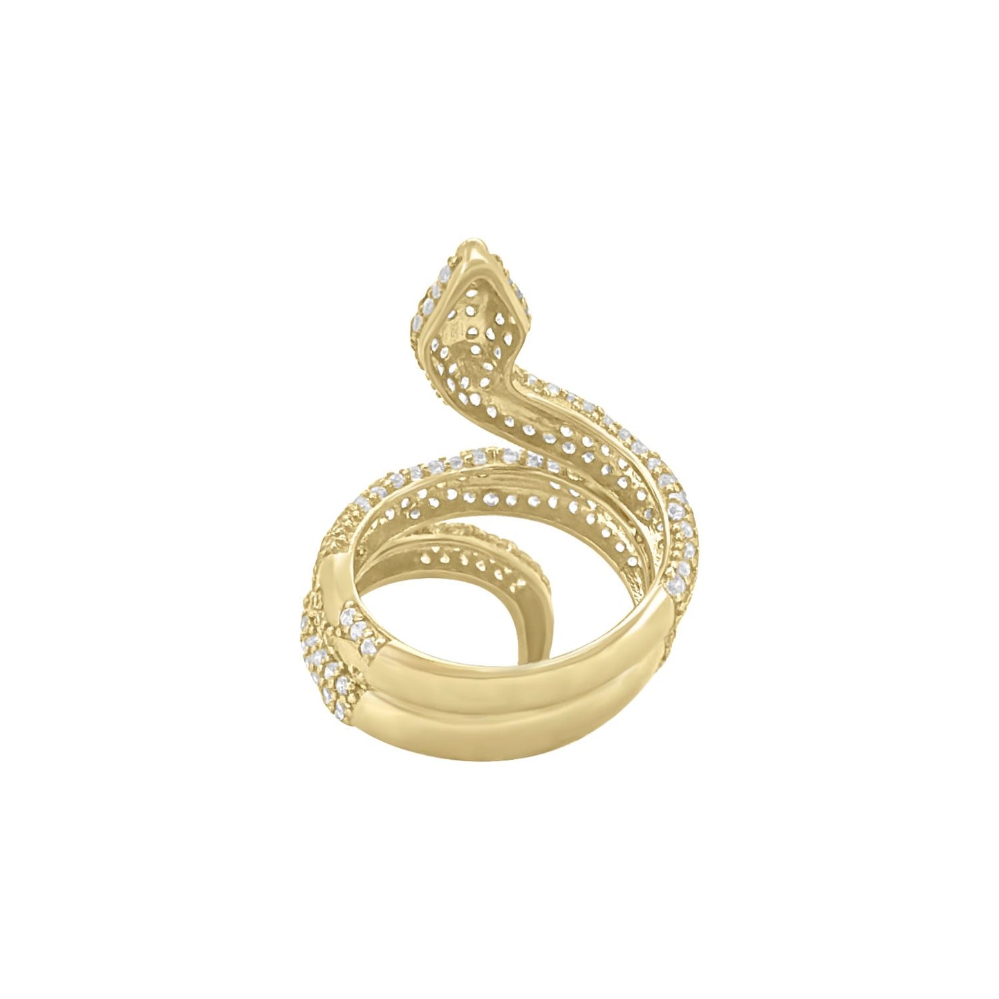 Snake CZ Ring - 10K Yellow Gold