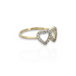 10K Yellow Gold Double Heart Ring – Dainty & Elegant Gold Heart Band for Women