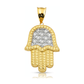 Hamsa Hand Two-Tone Lattice Pendant - 10K Gold