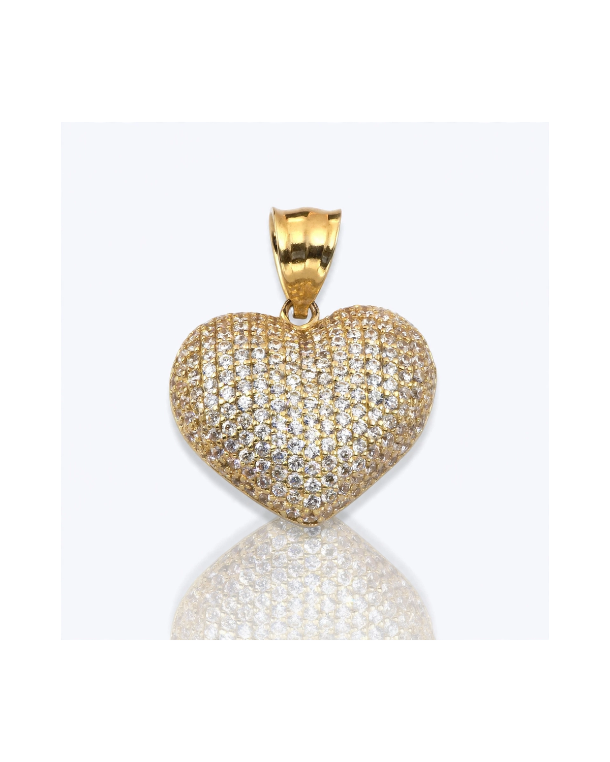 Heart Pendant with CZ Micro Pave - 10K Gold