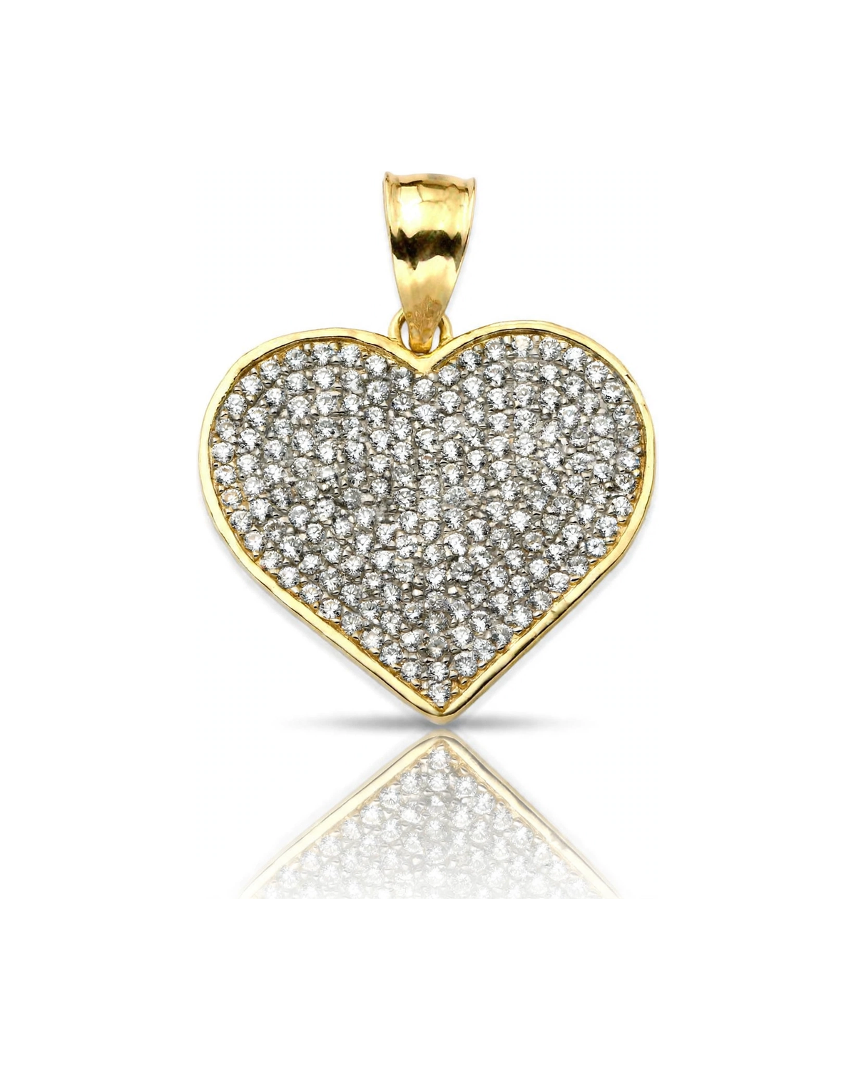 Heart Pendant with CZ Pavé - 10K Gold