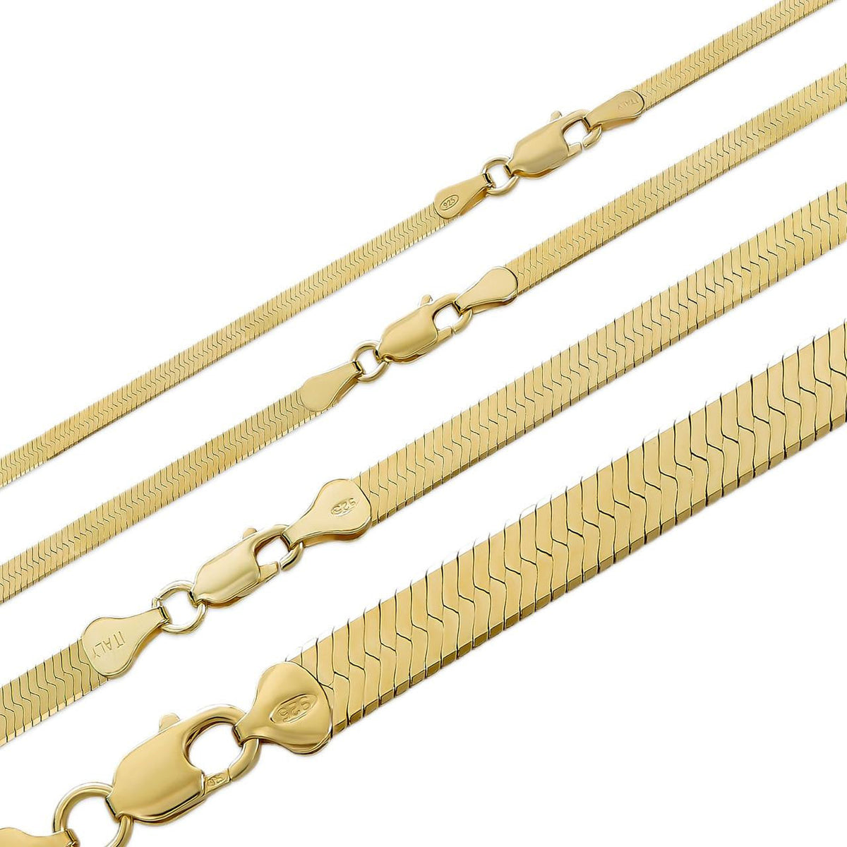 Herringbone Chain Necklace - 14k Gold Vermeil 925 Sterling Silver