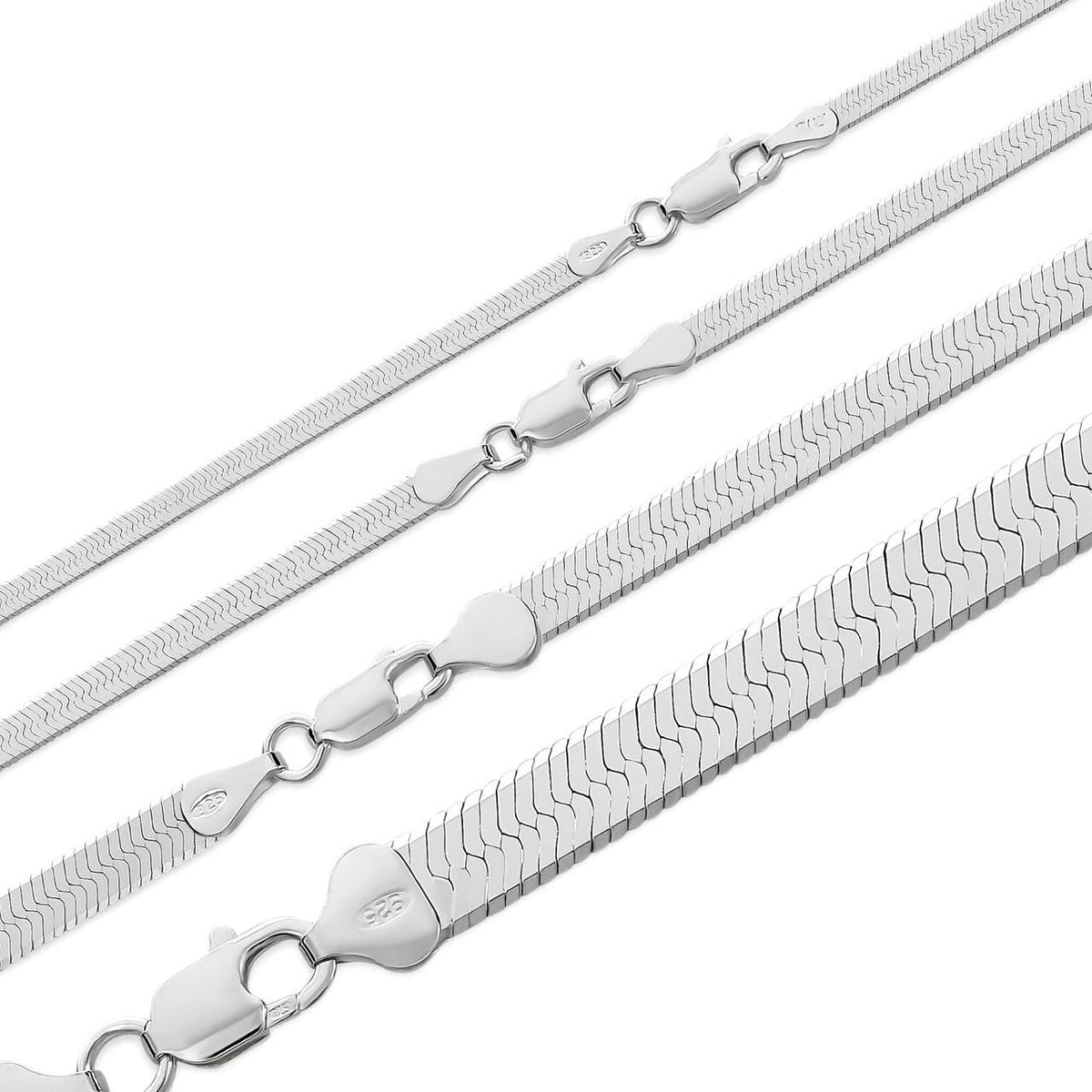 Herringbone Chain Necklace - 925 Sterling Silver