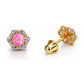 14K Yellow Gold Opal Stud Earrings with Screw Back - 6.5mm