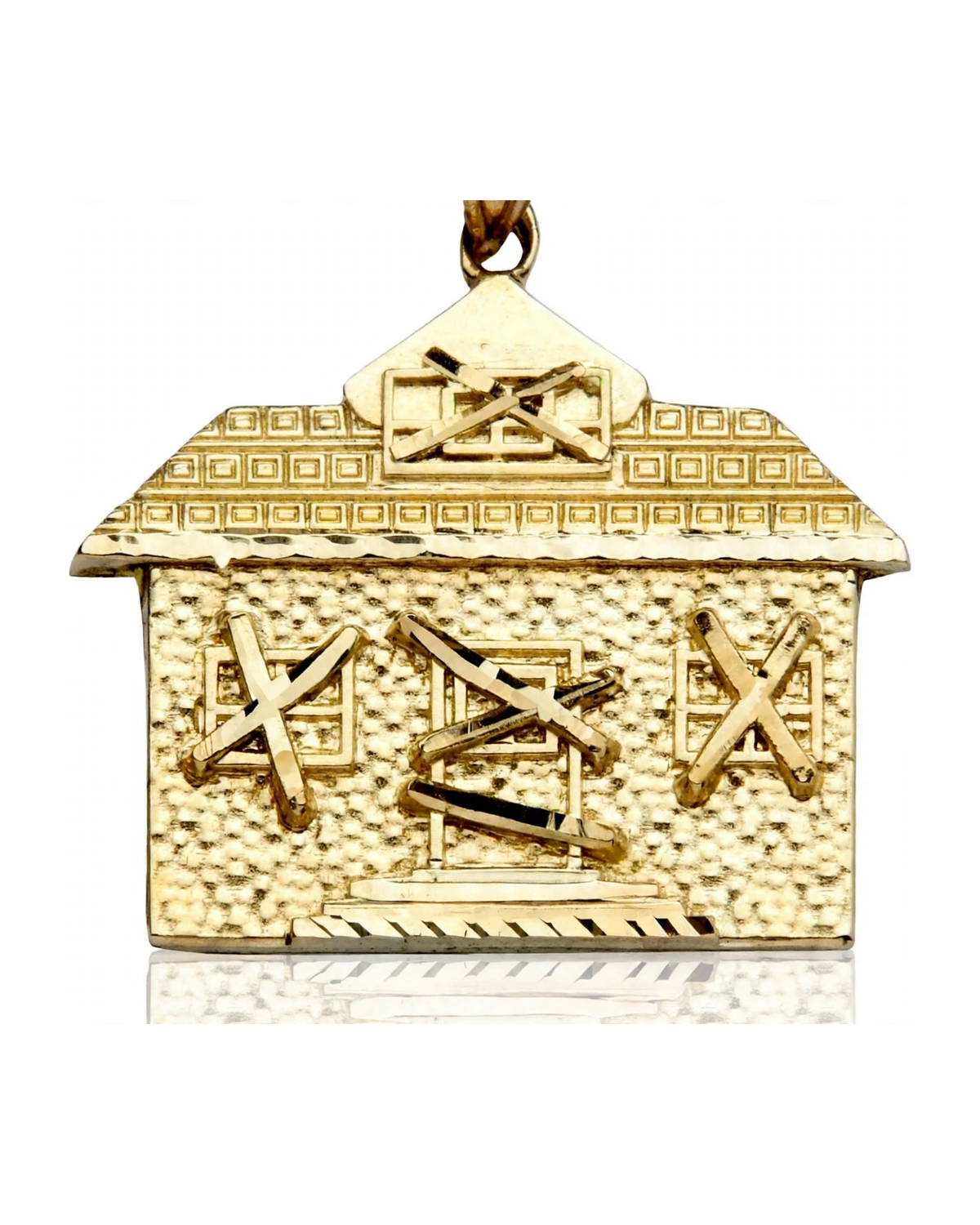 House Pendant with Dollar Roof - 10K Yellow Gold