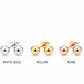 14k Yellow Gold Ball Stud ,White Gold ,Rose Gold Ball Stud Earrings, Minimalist Unisex Style