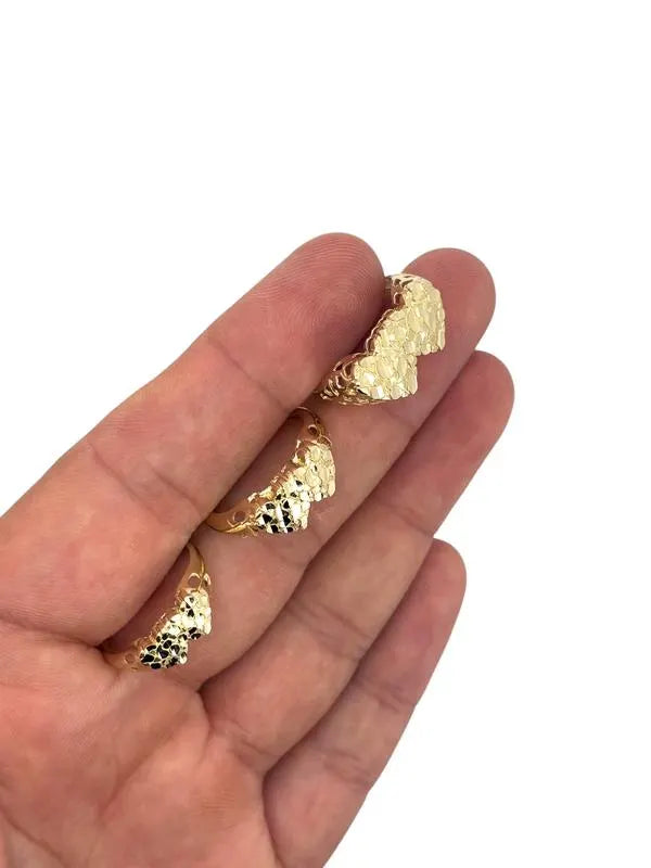 10K Solid Gold Double Heart Nugget Ring Multiple Sizes– Love Heart Ring for Women & Girls – All Ring Sizes – Jewelry