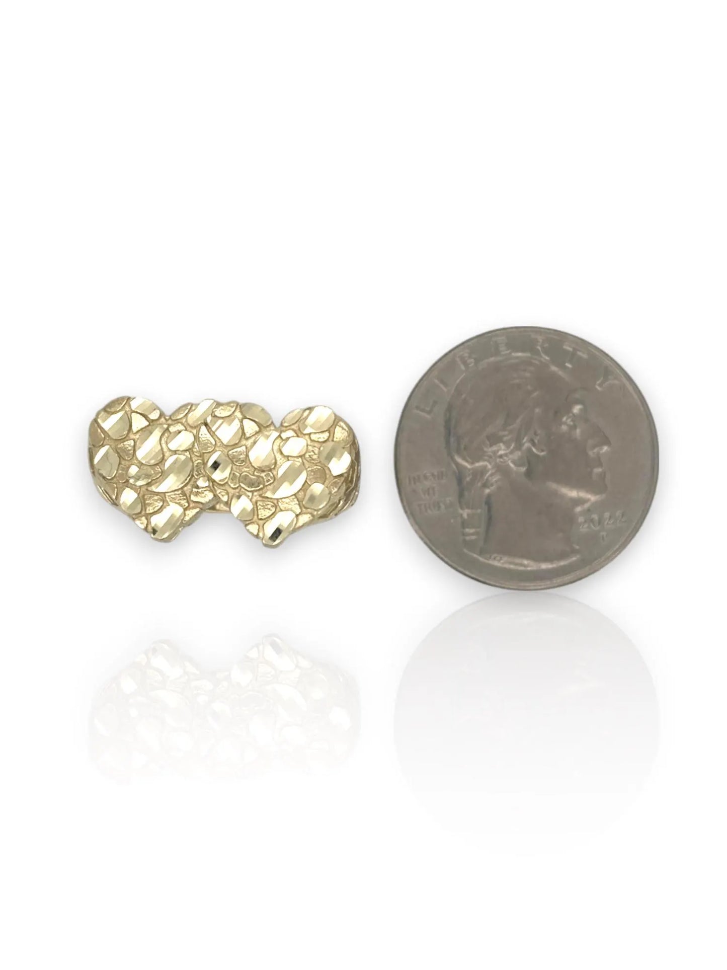 10K Solid Gold Double Heart Nugget Ring Multiple Sizes– Love Heart Ring for Women & Girls – All Ring Sizes – Jewelry