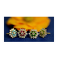 14K Yellow Gold Flower CZ Stud Earrings with Screw Back